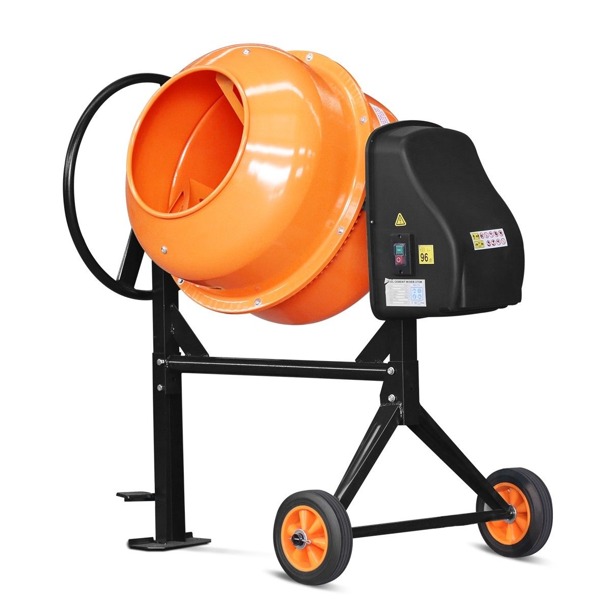 180L Portable Cement Mixer Electric Waterproof HeavyDuty Concrete Mixer w/Double Blades Crazy