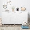 High Gloss 2 Door 3 Drawer Buffet Cabinet - White