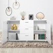 High Gloss 2 Door 3 Drawer Buffet Cabinet - White