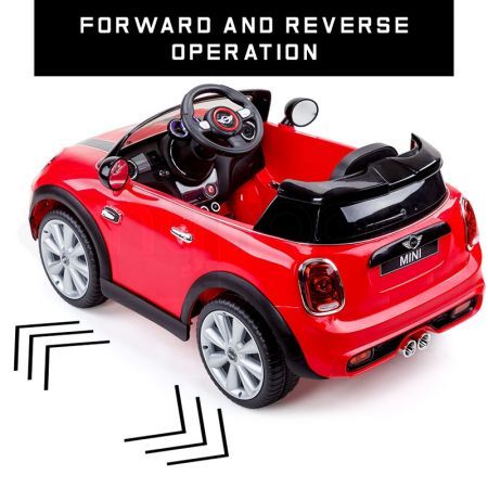 red mini cooper 6v electric ride on with remote control