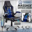 8 Point Massage Racing Office Chair - Black/Blue