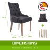 2X French Provincial Dining Chair Oak Leg AMOUR BLACK