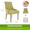 2X French Provincial Dining Chair Oak Leg AMOUR GREEN