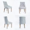 2X French Provincial Dining Chair Oak Leg AMOUR GREY