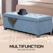 Storage Ottoman Stool 102cm Fabric LIGHT GREY