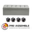 Storage Ottoman Stool 102cm Leather GREY