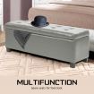 Storage Ottoman Stool 102cm Leather GREY