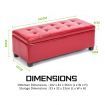 Storage Ottoman Stool 102cm Leather RED