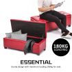 Storage Ottoman Stool 102cm Leather RED