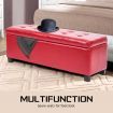 Storage Ottoman Stool 102cm Leather RED