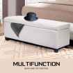 Storage Ottoman Stool 102cm Leather SNOW WHITE