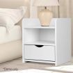 Artiss Bedside Table 1 Drawer with Shelf - FARA White