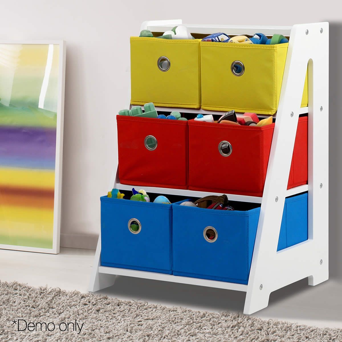 Removable Fabric Multibin Toy Box 6 Bins Crazy Sales