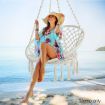 Gardeon Hammock Chair Outdoor Hanging Macrame Cotton Indoor Cream