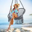 Gardeon Hammock Chair Outdoor Hanging Macrame Cotton Indoor Grey