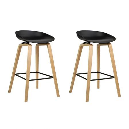 wood bar stool with metal footrest