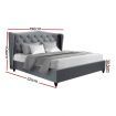 Artiss Pier Bed Frame Fabric - Grey King