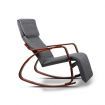 Artiss Rocking Armchair Bentwood Frame With Footrest Charcoal Afton