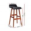 Artiss 2x Bar Stools Wooden Stool Black