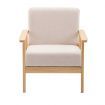 Fabric Dining Armchair with 14cm Thick Cushioned Seat - Beige