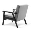 Fabric Dining Armchair with 14cm Thick Cushioned Seat - Black and Grey