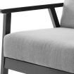 Fabric Dining Armchair with 14cm Thick Cushioned Seat - Black and Grey