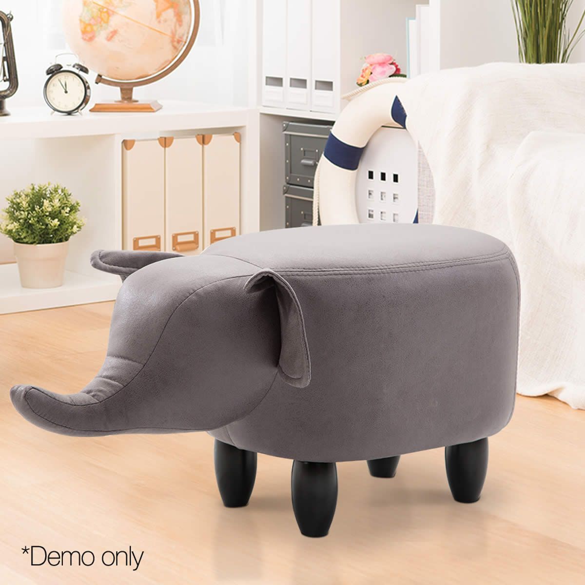Kids Animal Stool with Capacity 150kg Grey Crazy Sales
