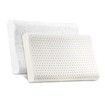 2 x Contour Natural Latex Foam Pillow w/ Plush Velour Cotton Zip Cover