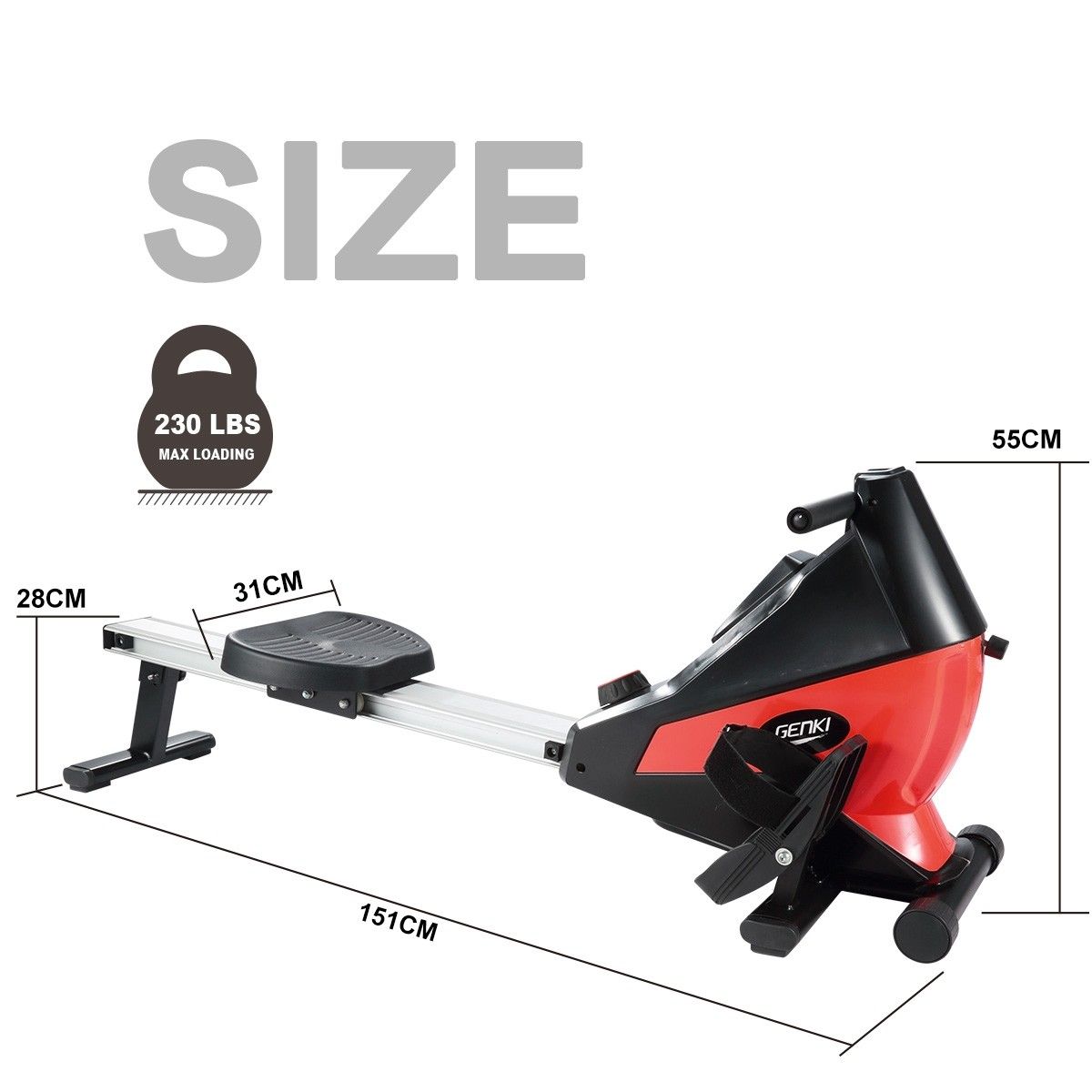 Genki Exercise Rowing Machine Fitness Equipment Home Workout