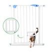 Pet Safety Gate Dog Puppy Security Stair Barrier Safe Fence Baby w/ Cat Door Adjustable 79cm