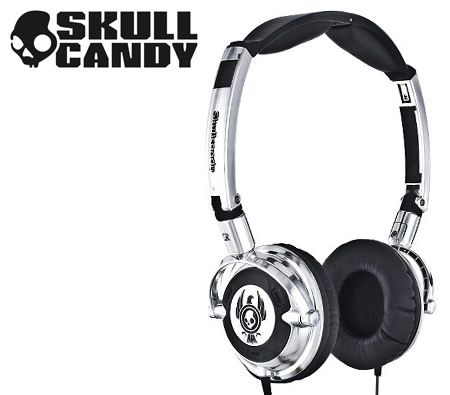 Skullcandy Lowrider Headphones Unisex On Ear Earphones - Chrome & Black