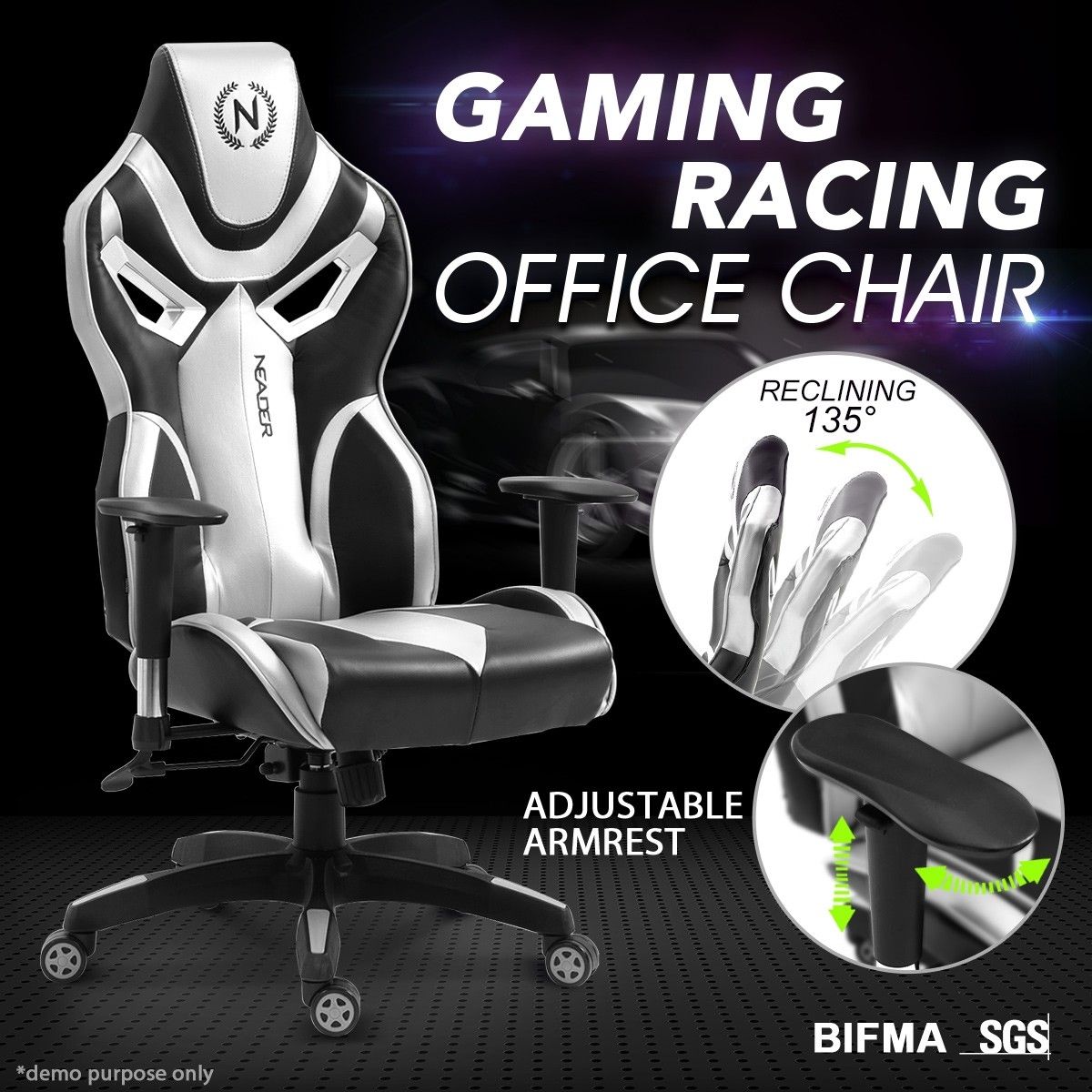 Ergonomic High Back Gaming Racing Chair PU Leather Computer Sport Race ...