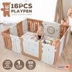 Baby Playpen Kids Safety Gate Enclosure Fence Interactive Activity Centre Toddler Play Room Yard Child Barrier 16 Panels