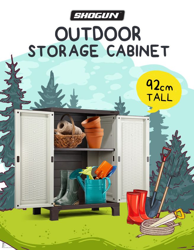 Shogun 92cm Lockable Outdoor Storage Cupboard Garage Carport