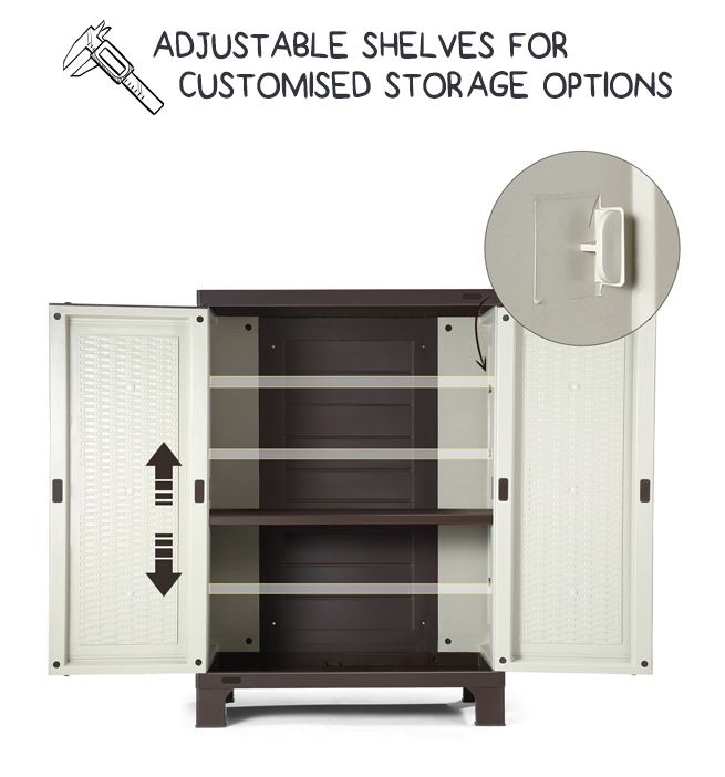 Shogun 92cm Lockable Outdoor Storage Cupboard Garage Carport