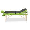 Zenses Massage Table 70cm 3 Fold Wooden Portable Beauty Therapy Bed Waxing Green