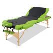 Zenses Massage Table 70cm 3 Fold Wooden Portable Beauty Therapy Bed Waxing Green