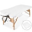 Zenses Massage Table 70cm 3 Fold Wooden Portable Beauty Therapy Bed Waxing Green