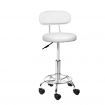 PU Leather 360 degree Swivel Salon Stool - White