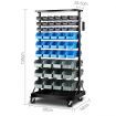 Giantz 90 Storage Bin Rack Stand Double-sided Wheels