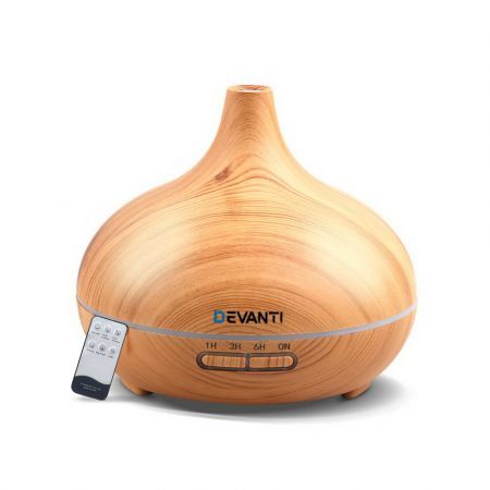 300ml 4-in-1 Aroma Diffuser Light Wood 7-colour LED Night Light