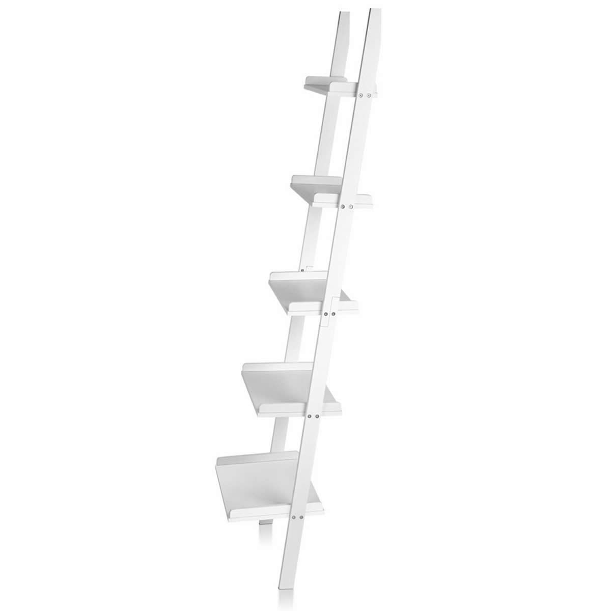 5 Tier Wall Ladder Shelf White Crazy Sales