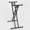 Height Adjustable Folding Keyboard Stand Double Braced X Type Holder