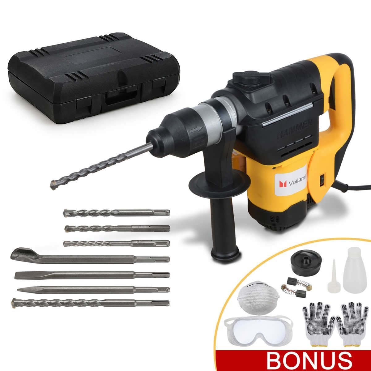 Max 1800W Demolition Hammer Rotary Jack 4in1 Electric Jackhammer SDS