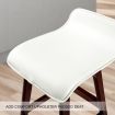 2X Oak Wood Bar Stool Dining Chair Leather SOPHIA 65cm WHITE BROWN