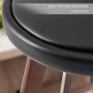 2X Oak Wood Bar Stool Dining Chair Leather LEILA 72cm BLACK BROWN