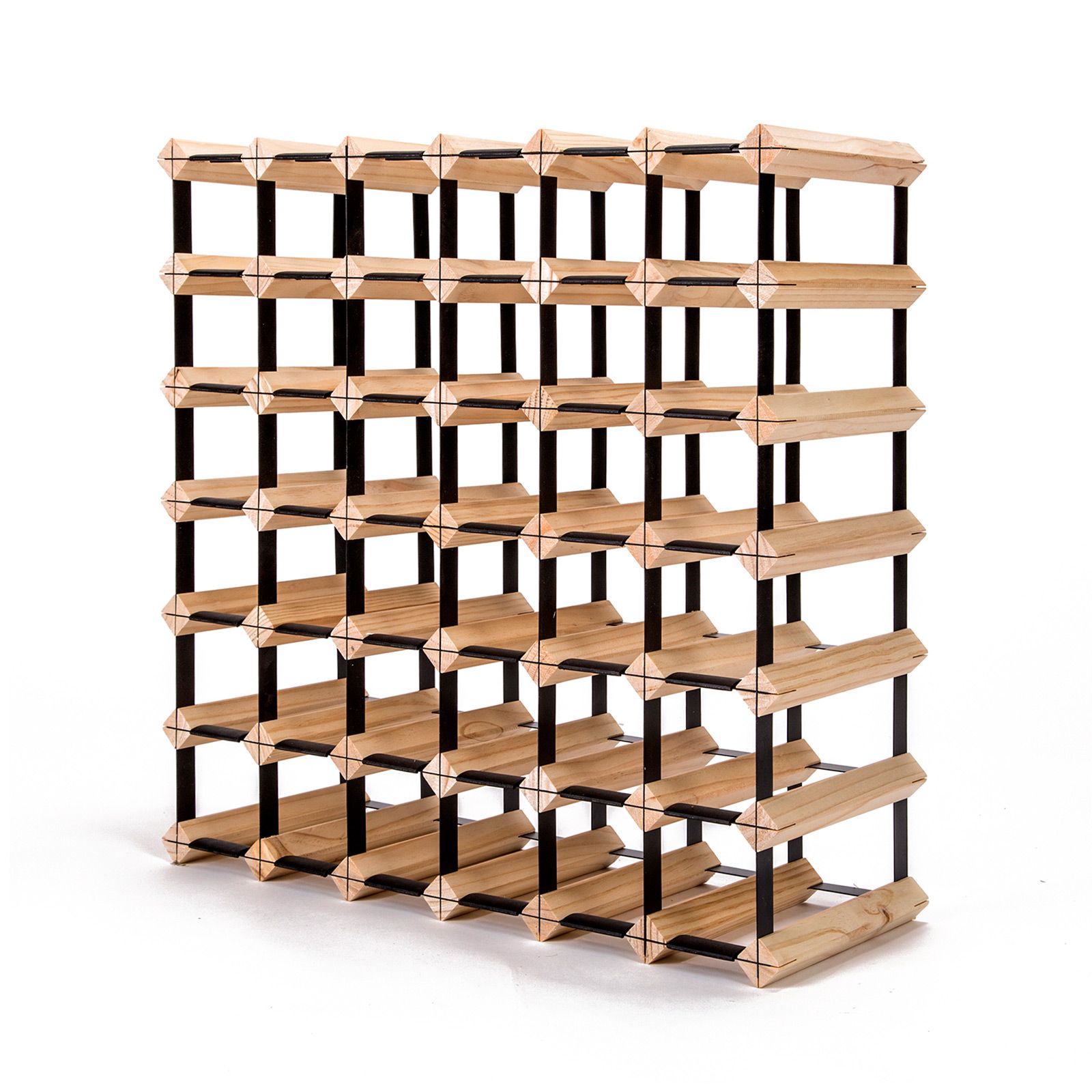 Timber Wine Rack Storage Cellar Organiser 42 Bottle