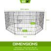 Pet Playpen Foldable Dog Cage 8 Panel 24 inches with Cover