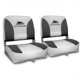 Set of 2 Swivel Folding Boat Seats - Grey