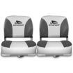 Set of 2 Swivel Folding Boat Seats - Grey